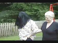 Young blonde in slutty panties seduced a guy for rough sex on the couch