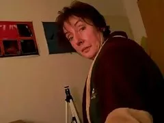 Teen blonde sucks on fat cock trying to swallow it in the throat and getting cum shot on her face as a reward